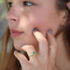 Tourmaline Sideways Teardrop Gold Ring