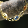 Multicolored Sapphire Gold Link Bracelet
