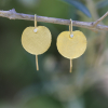Flat 18k/22k Gold Petal and Diamond Hanging Earrings