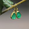 Rough Emerald Gold Drop Earrings