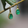 Rough Emerald Gold Drop Earrings