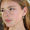 Rough Emerald Gold Drop Earrings