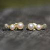 Akoya Pearl Diamond Climber Earrings