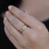 Joint 18k Gold Ring with Brown Diamonds