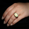 Large Gold Black Opal Ring