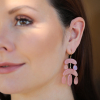 Rhodochrosite 18k Gold Mini Chandelier Earrings