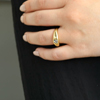 Cushion Cut Diamond 18k Yellow Gold Cigar Band Ring