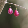 Small Teardrop Ruby 18k Gold Earrings