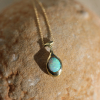 Opal Bead Pendant 18k Gold Necklace