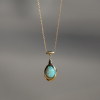 Opal Bead Pendant 18k Gold Necklace