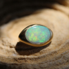 Large Gold Black Opal Ring