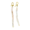 Long Freshwater Pearl 18k Gold Stick Earrings