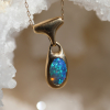 Black Opal Gold Locket Necklace