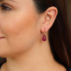 Small Teardrop Ruby 18k Gold Earrings