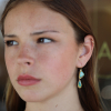 Fossilized Wood Opal Double Drop Earrings