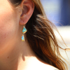 Fossilized Wood Opal Double Drop Earrings