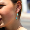 Fossilized Wood Opal Double Drop Earrings