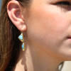 Fossilized Wood Opal Double Drop Earrings