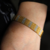 White and Yellow Gold Vintage Woven Mesh Bracelet