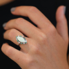 Vintage Marquis Opal Emerald Diamond Ring