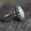 Vintage Marquis Opal Emerald Diamond Ring