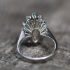 Vintage Marquis Opal Emerald Diamond Ring