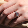 Vintage Platinum Ruby and Diamond Ring