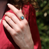 Vintage Black Opal 14k Gold Ring