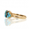 Vintage Victorian Paved Turquoise Ring with Diamond Accent