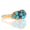 Vintage Victorian Paved Turquoise Ring with Diamond Accent