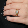 Cushion Cut Salt and Pepper 18k Gold Ring