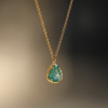 Teardrop Emerald 18k Gold Necklace