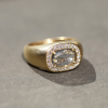 Grey Diamond 18k Yellow Gold Gypsy Ring