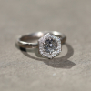 Salt and Pepper Hexagon Diamond Ring