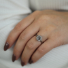 Salt and Pepper Hexagon Diamond Ring