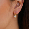 Small Disc Diamond Dew Gold Earrings