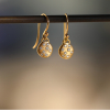 Small Disc Diamond Dew Gold Earrings