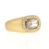 Grey Diamond 18k Yellow Gold Gypsy Ring