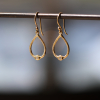 Opal Textural Teardrop 18k Gold Diamond Earrings