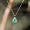 Teardrop Emerald 18k Gold Necklace