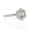 Salt and Pepper Hexagon Diamond Ring