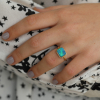 Rectangular All Gold Australian Opal Ring