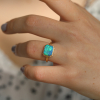 Rectangular All Gold Australian Opal Ring