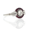 Vintage Platinum Ruby and Diamond Ring