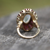Vintage 14k Gold Moonstone Pink Tourmaline Cocktail Ring