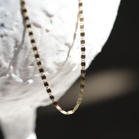 Gold Matte Flat Chain with Emerald Crystal Image