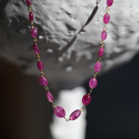 Ruby Beaded Gold Necklace Image