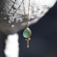 Beryl and Diamond Gold Necklace Image