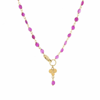 Ruby Beaded Gold Necklace Image