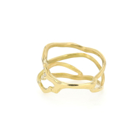 18k Gold Coral Branch Ring with Diamonds Image